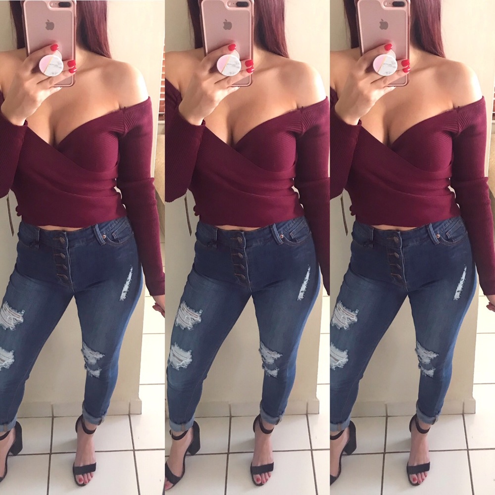 ‘COMET’ Ribbed Knit | Burgundy